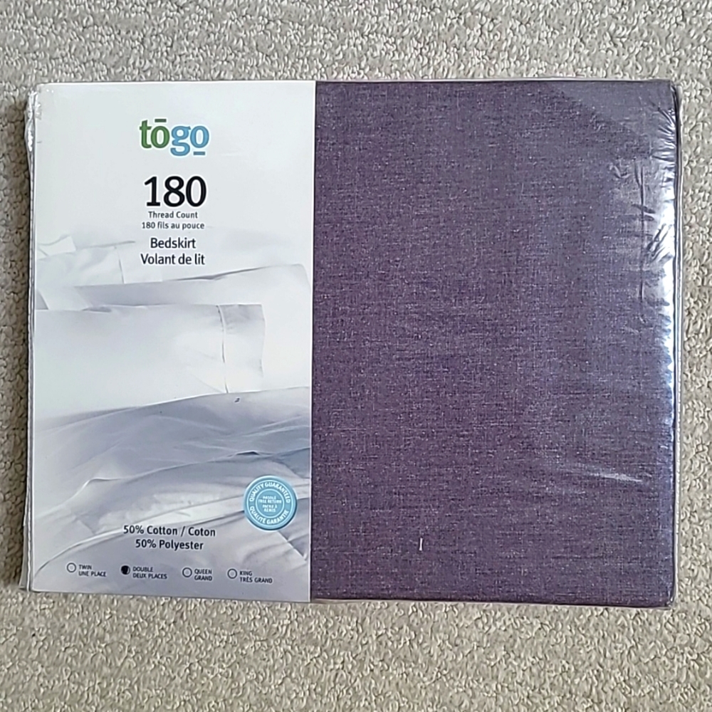 NWT - Purple bedskirt for double/full bed